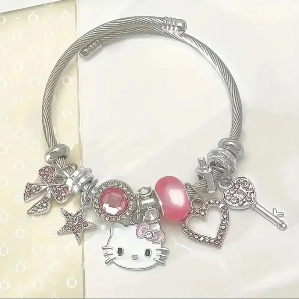 Hello Kitty Charm Bracelet with Pink Accents